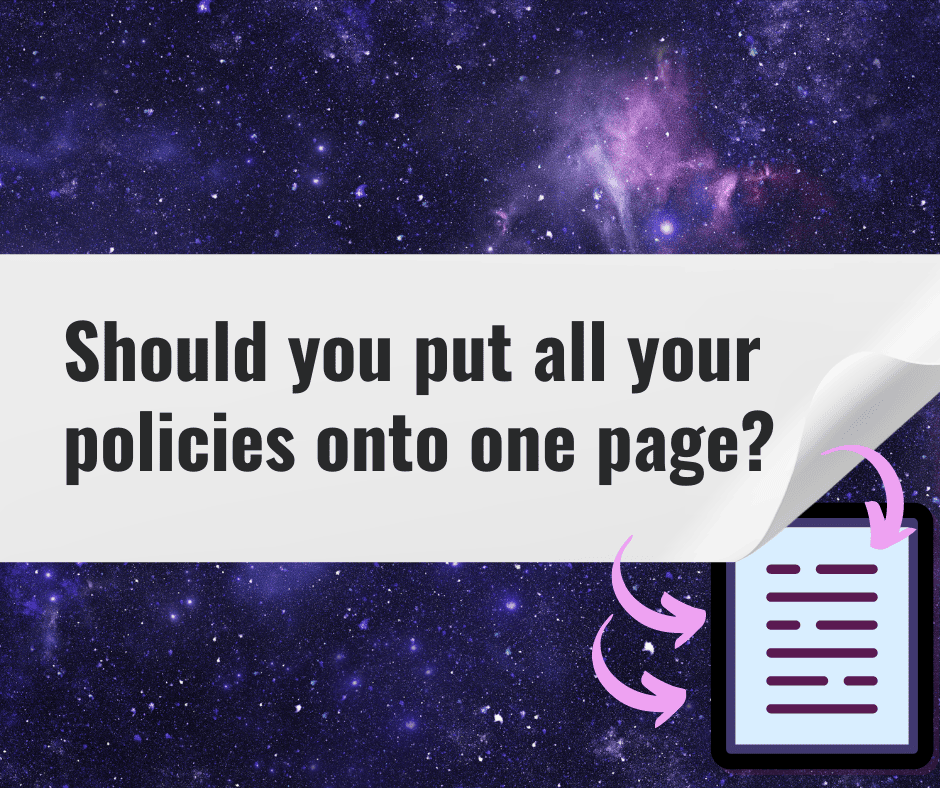 Should you put all your website policies onto one page