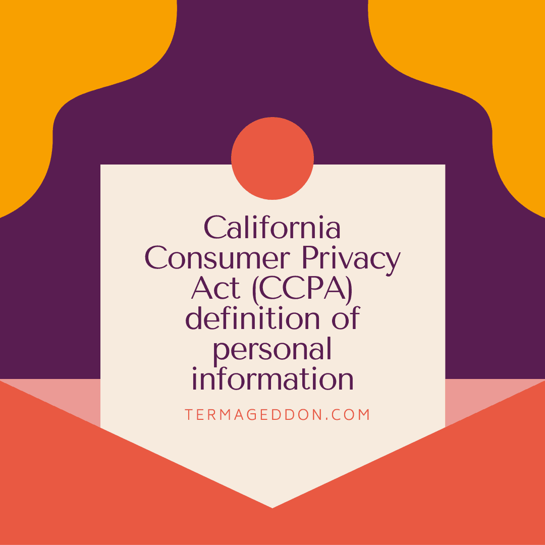 CCPA definition of personal information