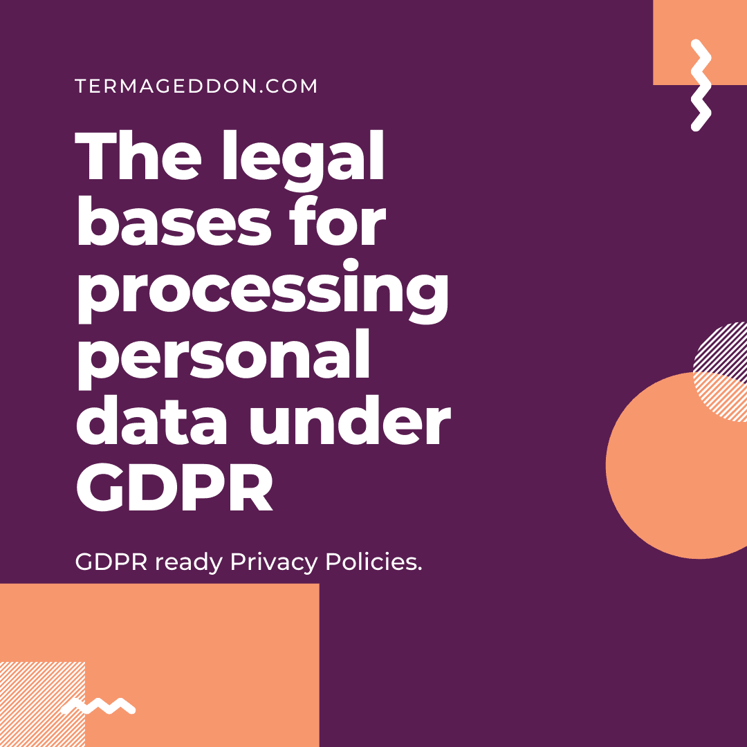 Legal basis for processing personal data under GDPR