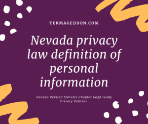 Nevada 603a definition of personal information