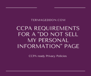 CCPA requirements for a do not sell my personal information page