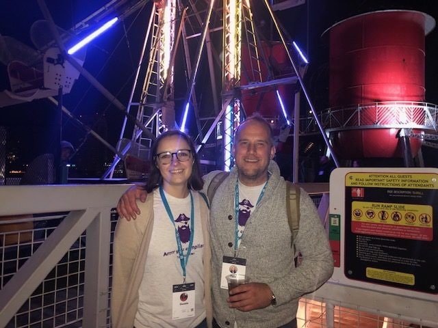 Donata and Hans by the Ferris Wheel in the City Museum