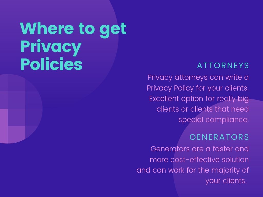 Where to get Privacy Policies 