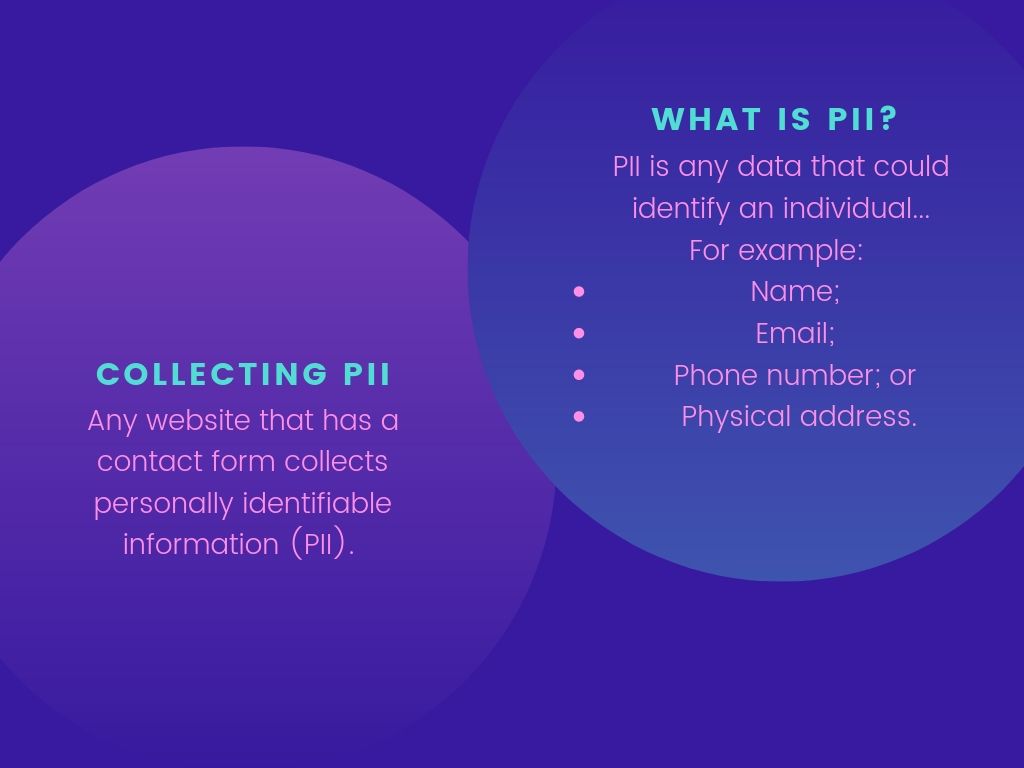 What is PII and what is collecting PII? 